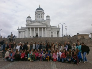 Pie Sv. Nikolaja katedrāles Helsinkos. At St Nicolaus Cathedral in helsinki.